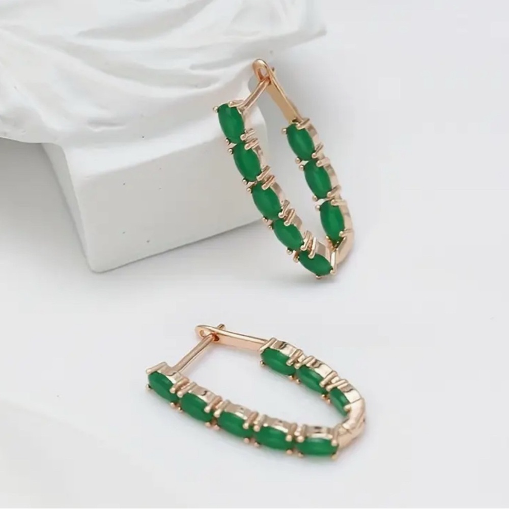 18k Gold plated Bojo Style long earrings. - Picture 2 of 4
